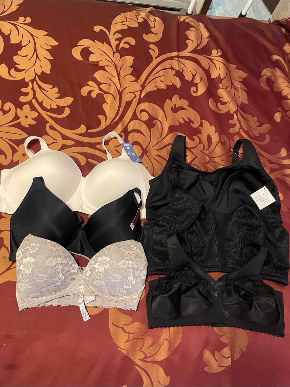 Women's Supportive Bras and Bralettes - Black, White, Cream, Plus size lot